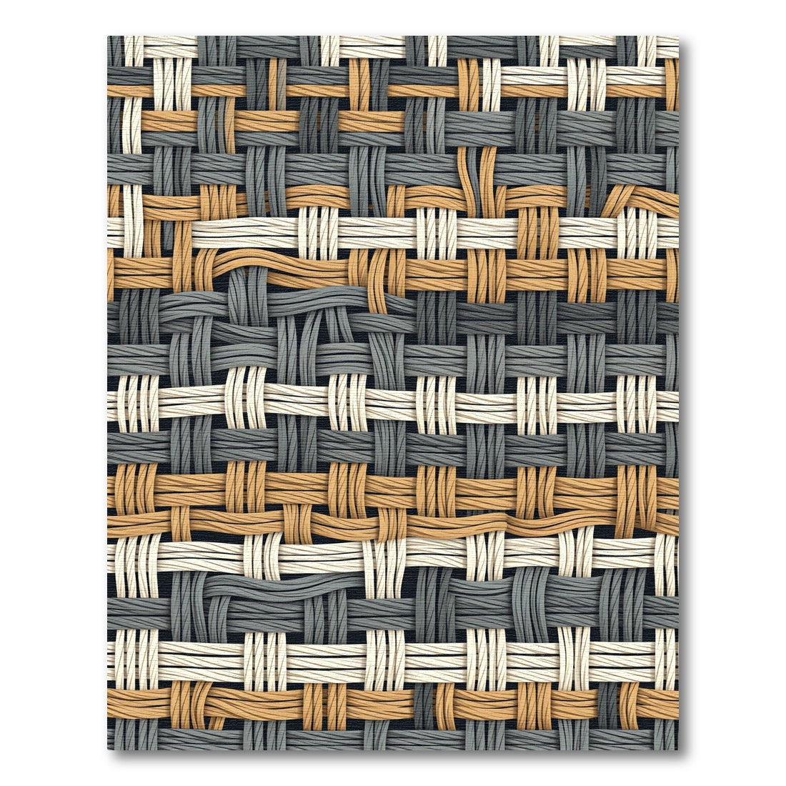 Woven Earthy Neutral Grid Texture Rug