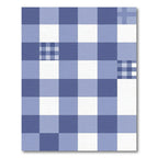 Classic Blue Gingham Checkered Squares Rug