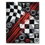 Dynamic Checkered Racing Flag Speed Rug