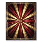 Art Deco Sunburst Red Gold Frame Rug