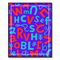Bold Alphabet Graphic Purple Rug