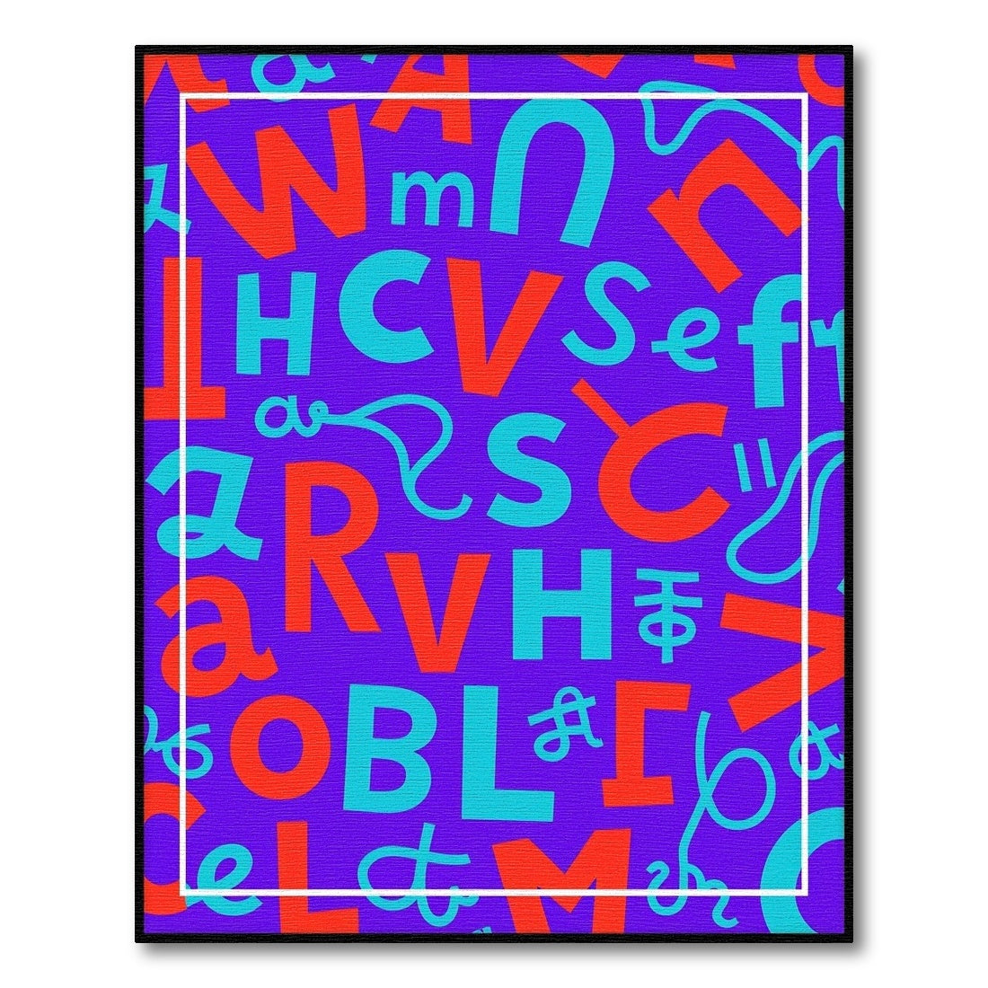 Bold Alphabet Graphic Purple Rug