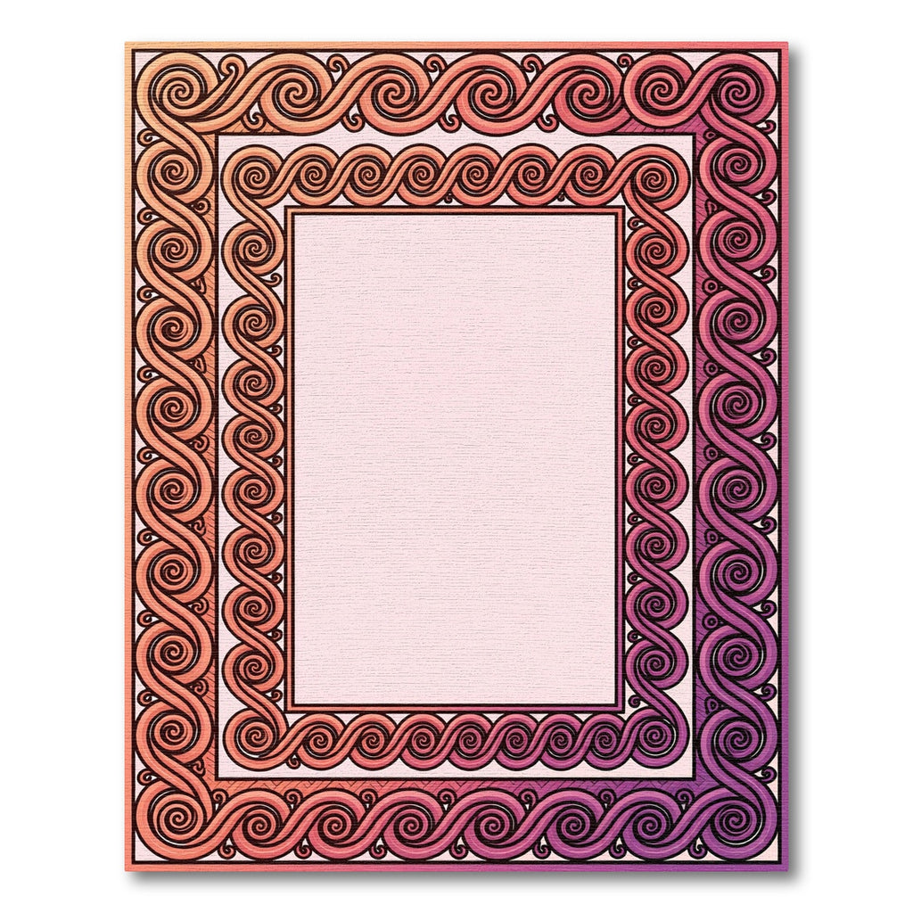 Gradient Swirl Border Abstract Rug