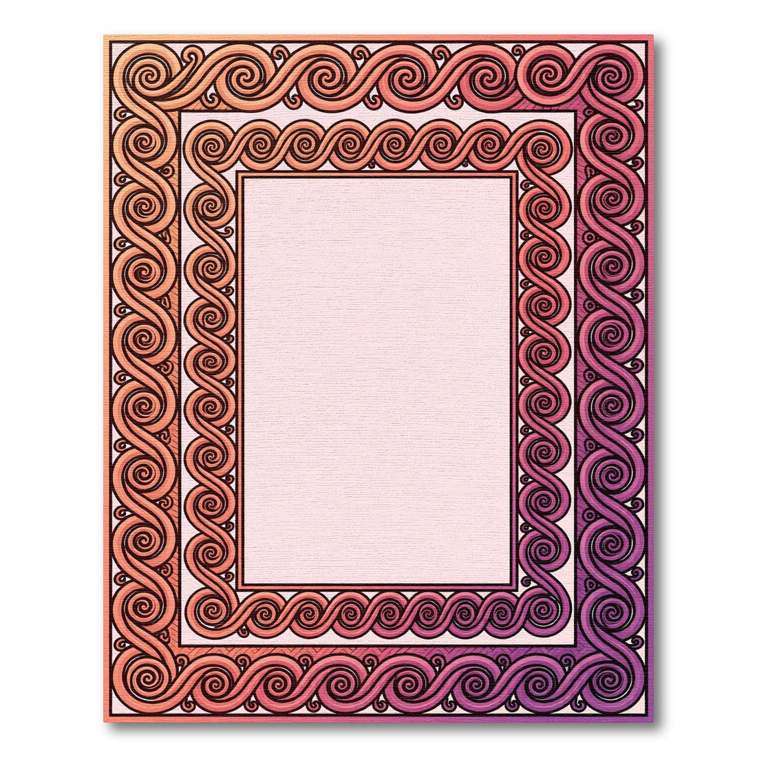 Gradient Swirl Border Abstract Rug