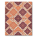 Rich Crimson Teal Quatrefoil Pattern Rug