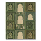 Green Archway Intricate Lattice Scene Rug