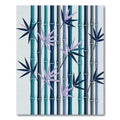 Cool Blue Bamboo Leaves Rug