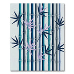 Cool Blue Bamboo Leaves Rug