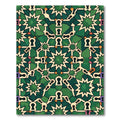 Emerald Star Geometric Keyhole Symmetry Rug