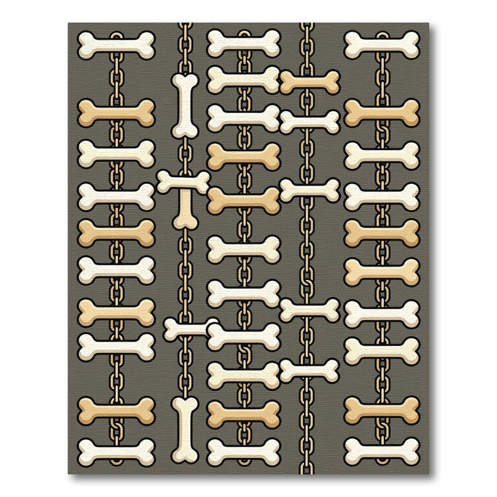 Beige Bone Chain Geometric Modern Rug