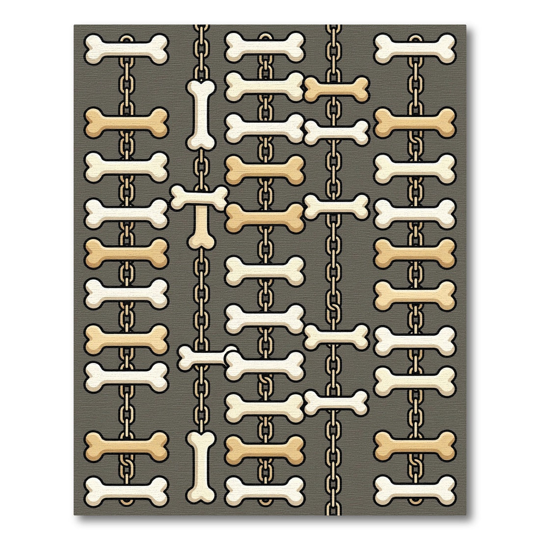 Beige Bone Chain Geometric Modern Rug