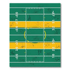 Green and Gold Grid Sports Field Rug