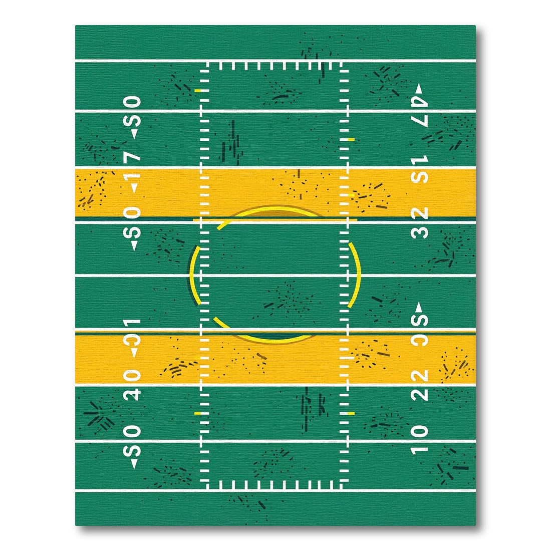 Green and Gold Grid Sports Field Rug