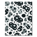Monochrome Abstract Organic Polka Dot Rug