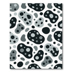Monochrome Abstract Organic Polka Dot Rug