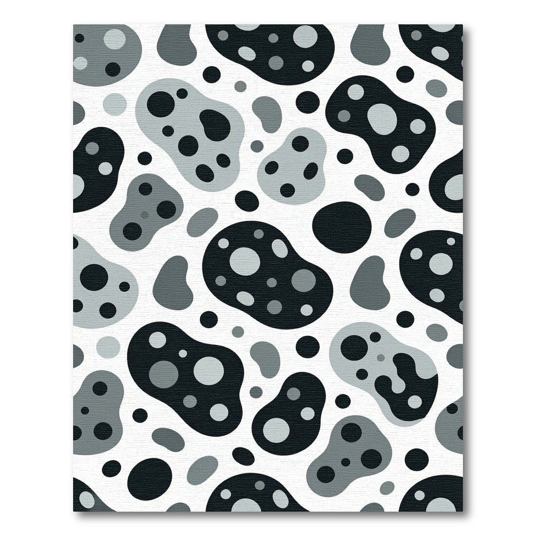 Monochrome Abstract Organic Polka Dot Rug