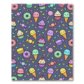 Cute Kawaii Pastel Sweets Charcoal Backdrop Rug