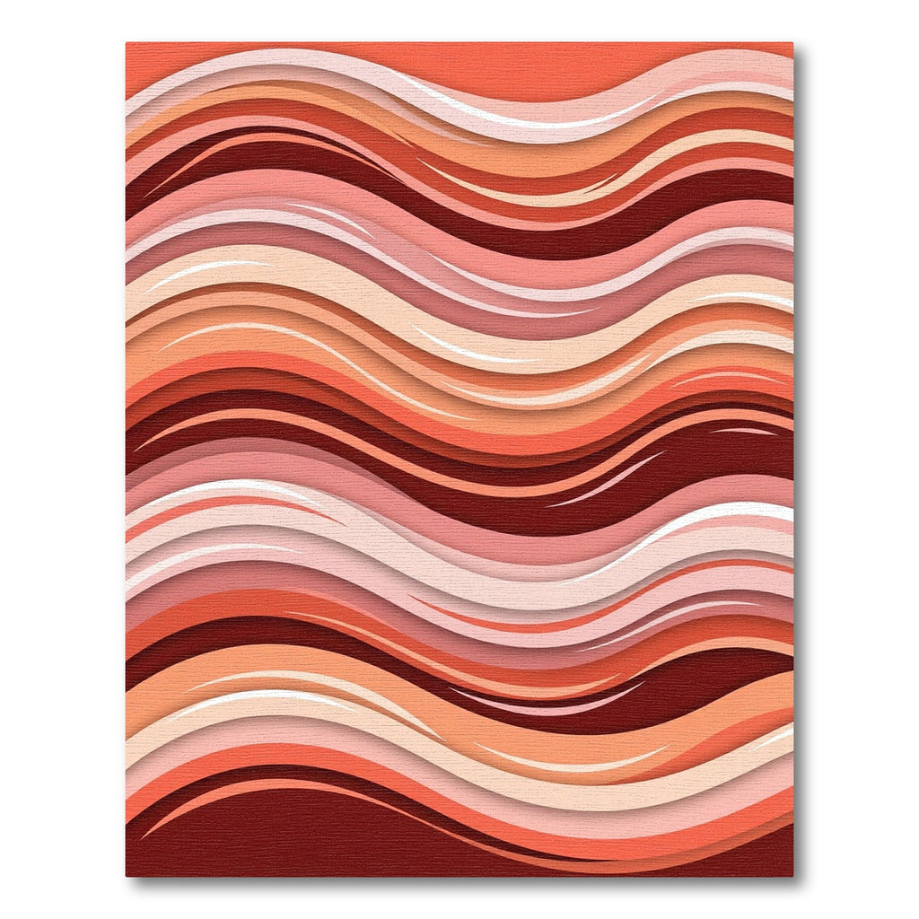 Coral Waves Ombre Composition Rug