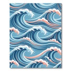 Japanese Blue Wave Sea Swirl Rug