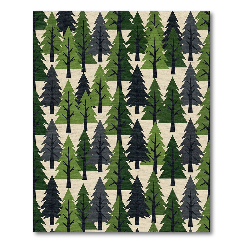 Geometric Forest Evergreen Conifer Rug