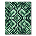 Shaded Green Diamond Ikat Stripe Rug