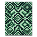 Shaded Green Diamond Ikat Stripe Rug