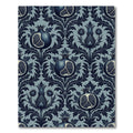 Classic Blue Pomegranate Floral Damask Rug