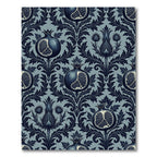 Classic Blue Pomegranate Floral Damask Rug