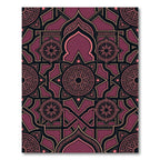 Ornate Plum Royal Geometric Star Tile Rug
