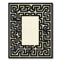 Intricate Black Maze Border Cream Rug