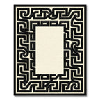 Intricate Black Maze Border Cream Rug