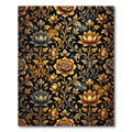 Golden Floral Vine Wallpaper Rug