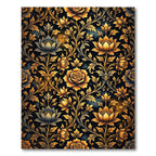 Golden Floral Vine Wallpaper Rug