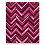 Vibrant Pink Chevron Layered Geometric Rug