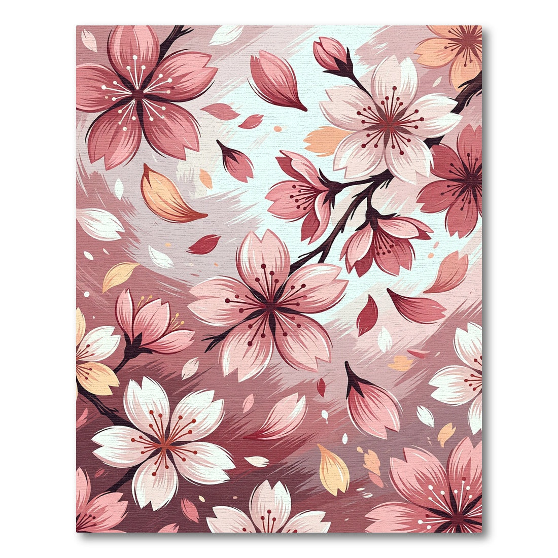 Pink Cherry Blossom Bloom Branches Rug