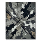Monochrome Charcoal Ink Splash Abstract Rug