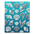 Aqua Blue Seashell Collection Rug