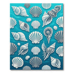 Aqua Blue Seashell Collection Rug