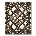 Ornate Bronze Interlocking Scrollwork Swirl Rug