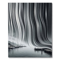 Monochrome Abstract Vertical Flow Waves Rug