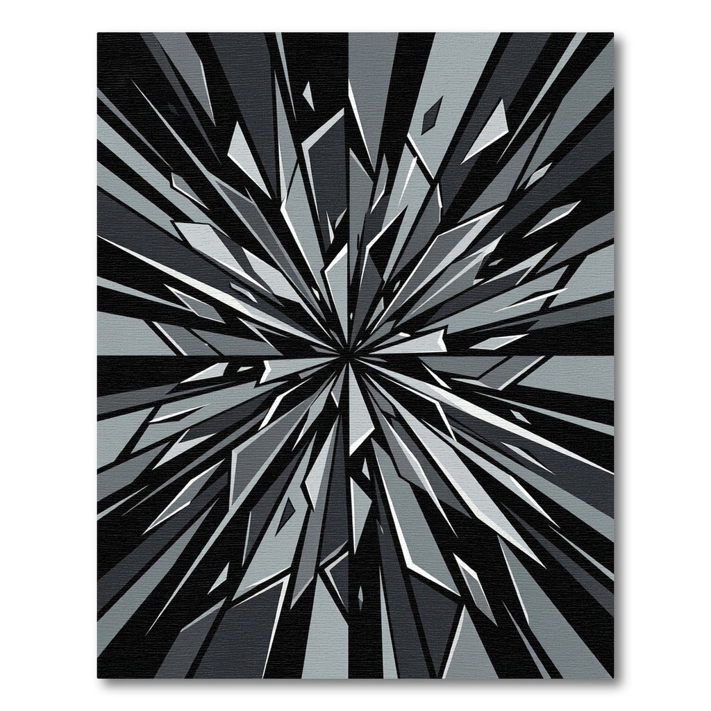Monochrome Abstract Sharp Geometric Shards Rug