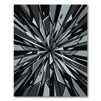 Monochrome Abstract Sharp Geometric Shards Rug
