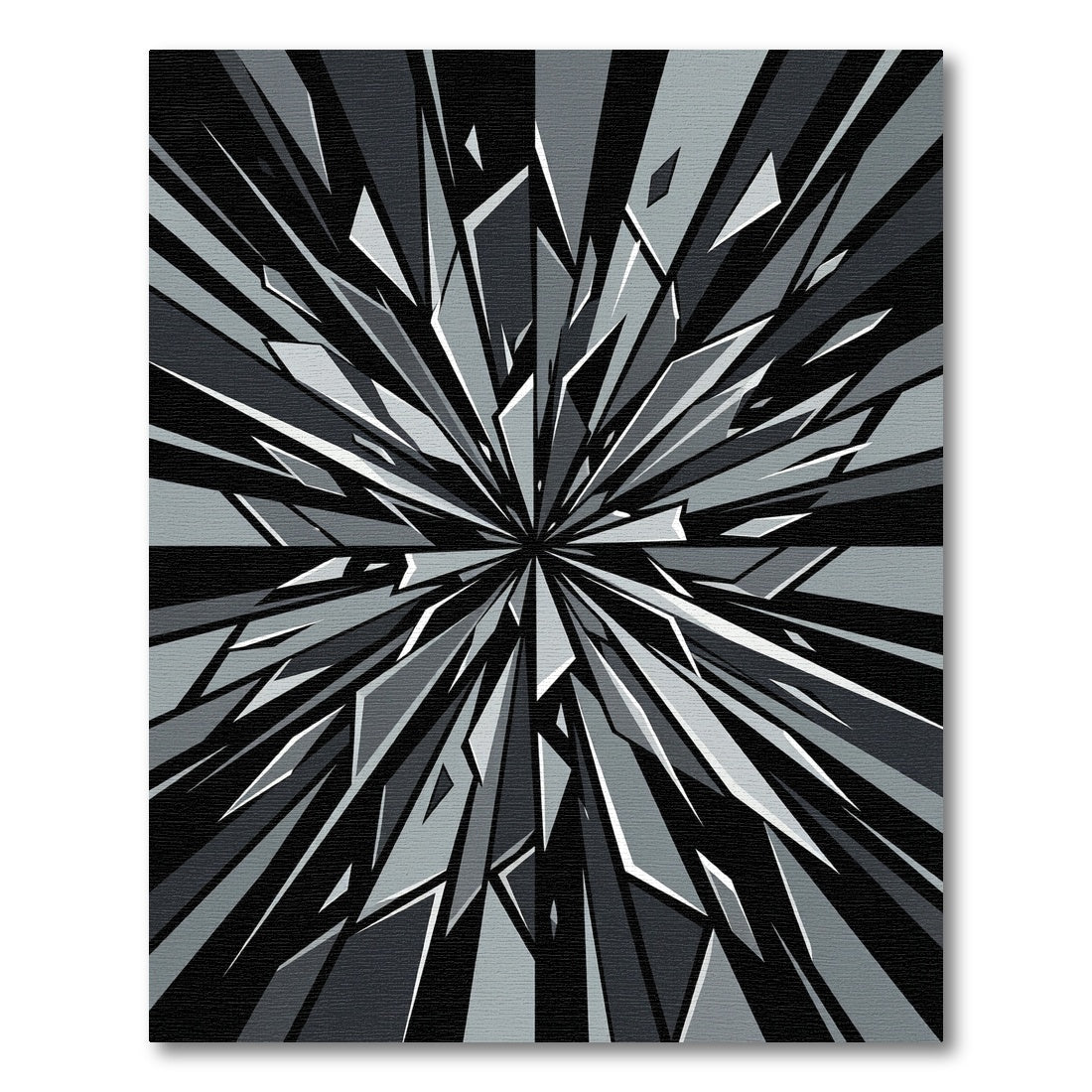 Monochrome Abstract Sharp Geometric Shards Rug