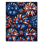Blue and Orange Ribbon Bows Rug
