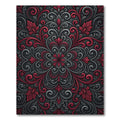 Midnight Crimson Ornate Scroll Medallion Rug