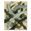 Abstract Olive Strokes Brushwork Rug