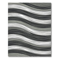 Minimalist Gray and White Wavy Texture Rug