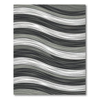 Minimalist Gray and White Wavy Texture Rug