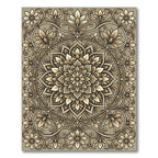 Golden Floral Mandala Serenity Rug
