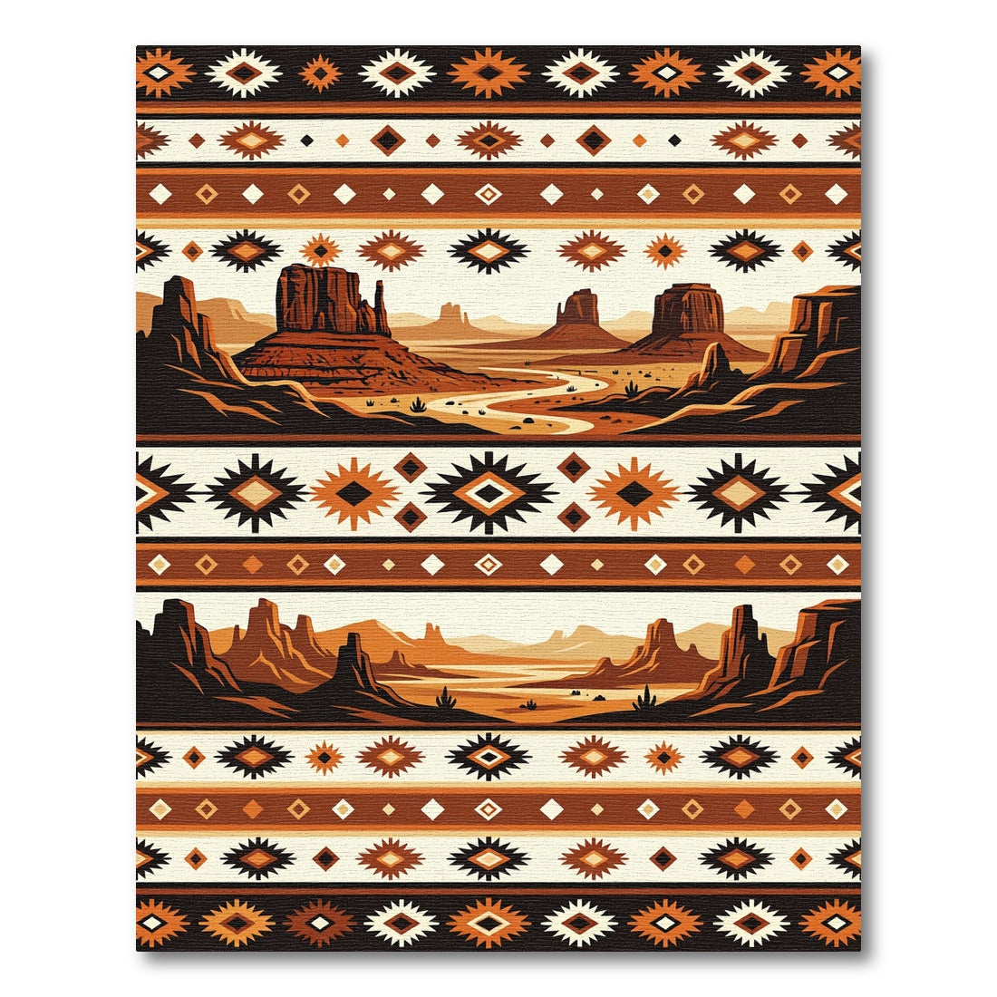 Southwestern Desert Landscape Ethnic Rug